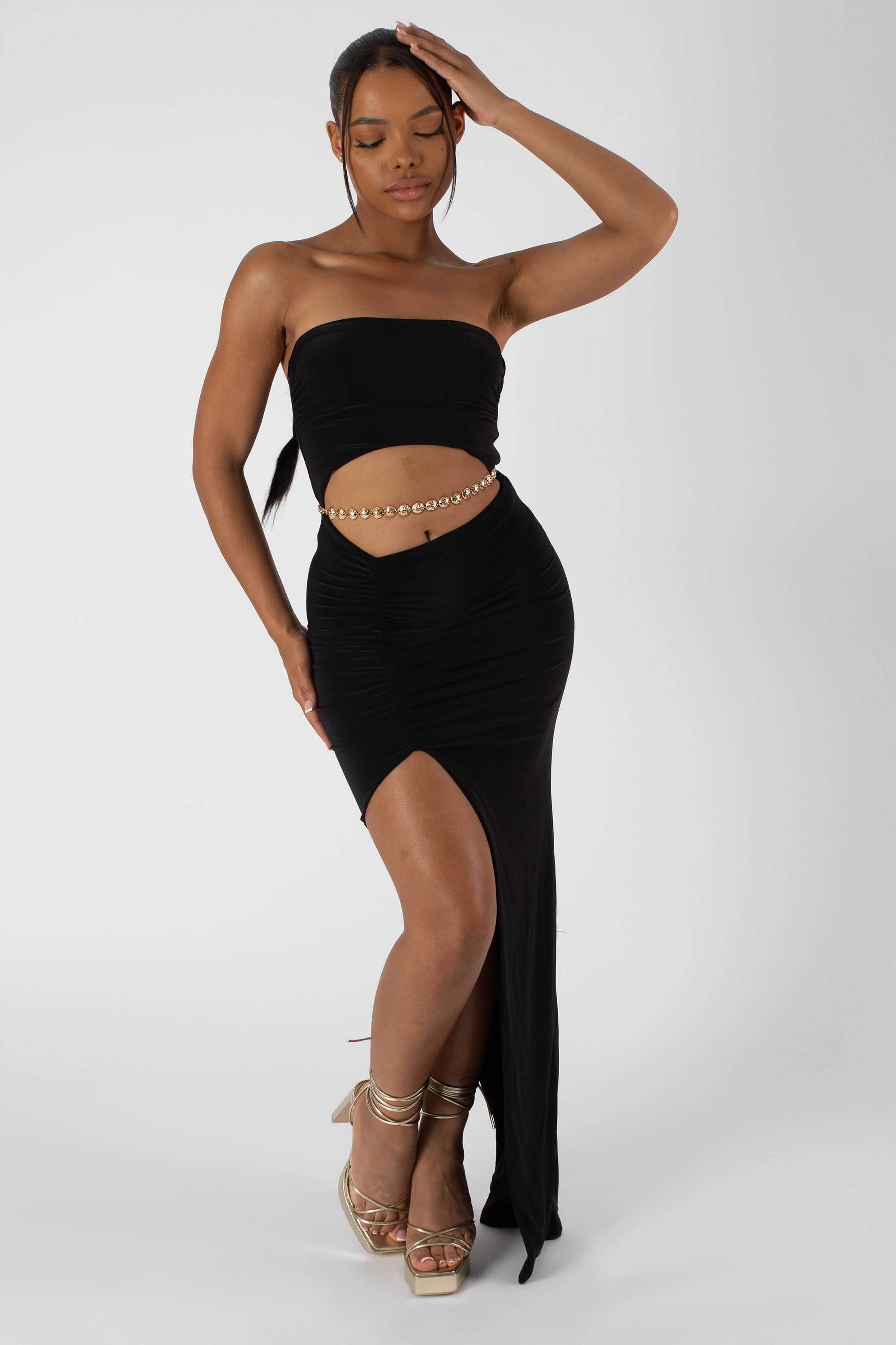 Black two best sale piece maxi dress