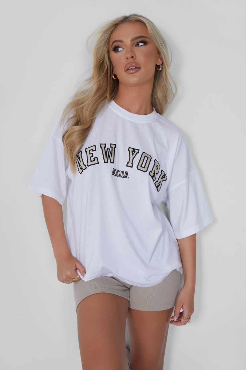 New York Oversized T-shirt White