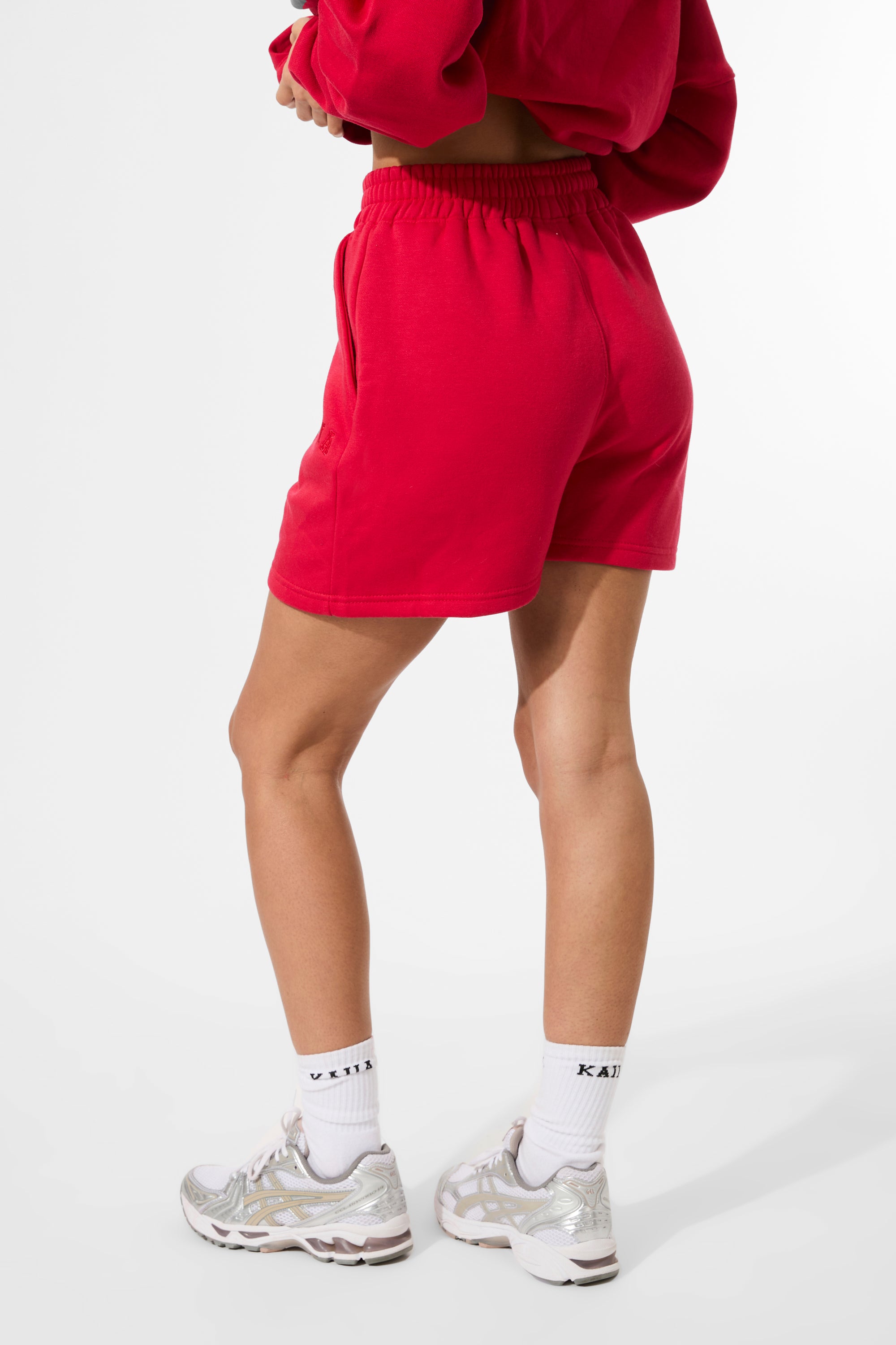 Kaiia Logo Sweat Shorts Red