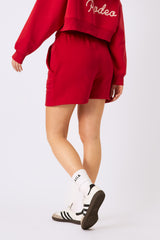 Kaiia Logo Sweat Shorts Red