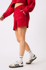 Kaiia Logo Sweat Shorts Red