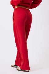 Kaiia Wide Leg Joggers Red