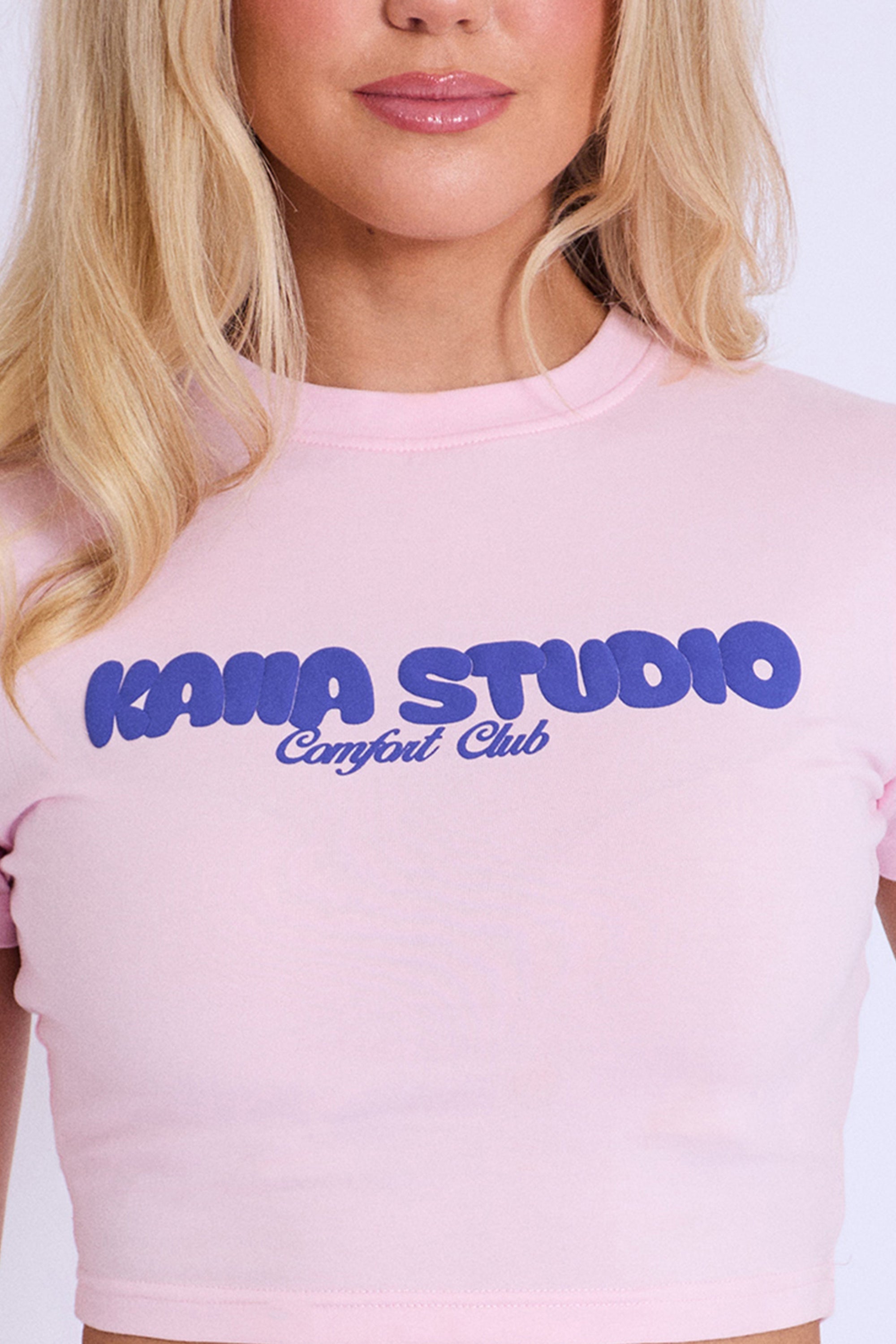 Kaiia Studio Bubble Logo Baby Tee Baby Pink & Blue