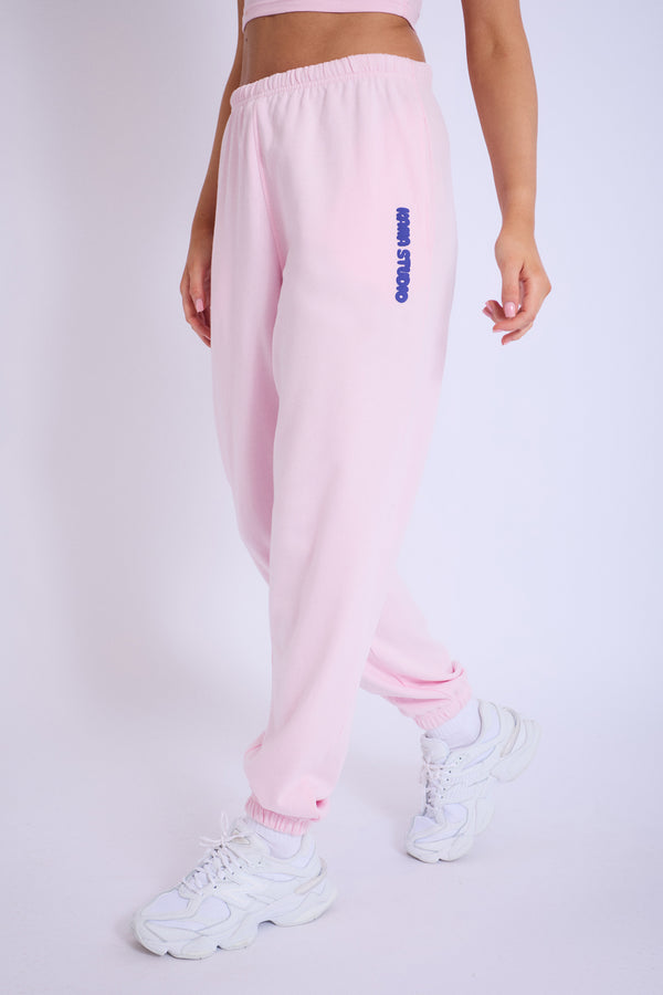 Kaiia Studio Bubble Logo Cuffed Joggers Baby Pink & Blue