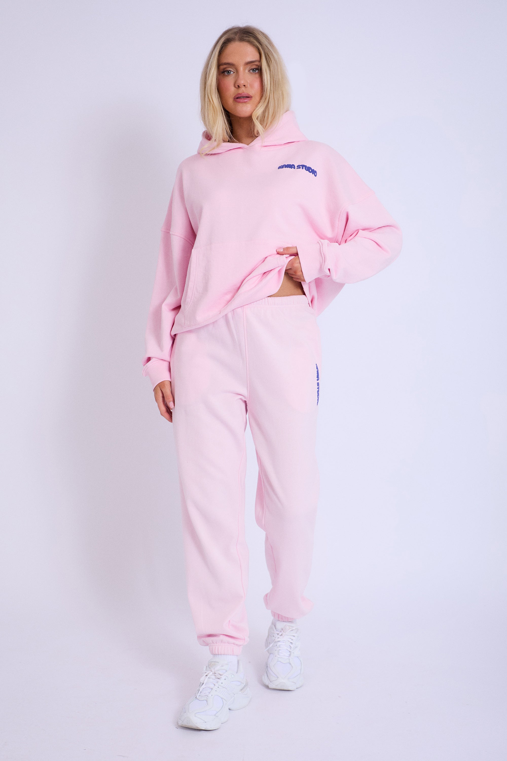 Kaiia Studio Bubble Logo Oversized Hoodie Baby Pink & Blue | Kaiia