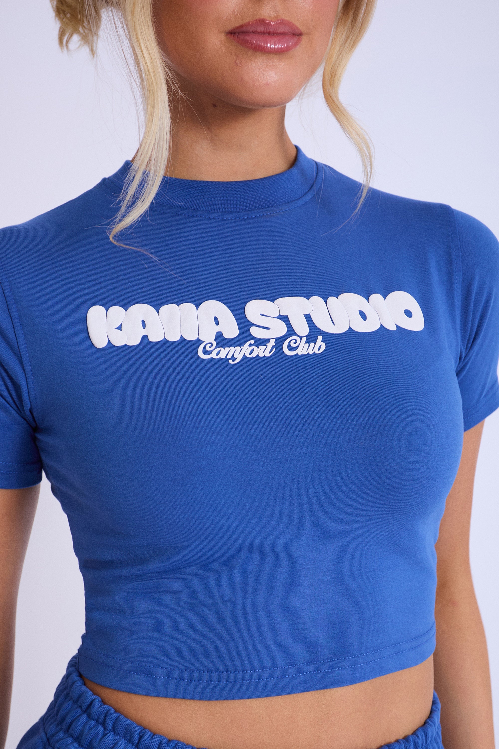 Kaiia Studio Bubble Logo Baby Tee Blue