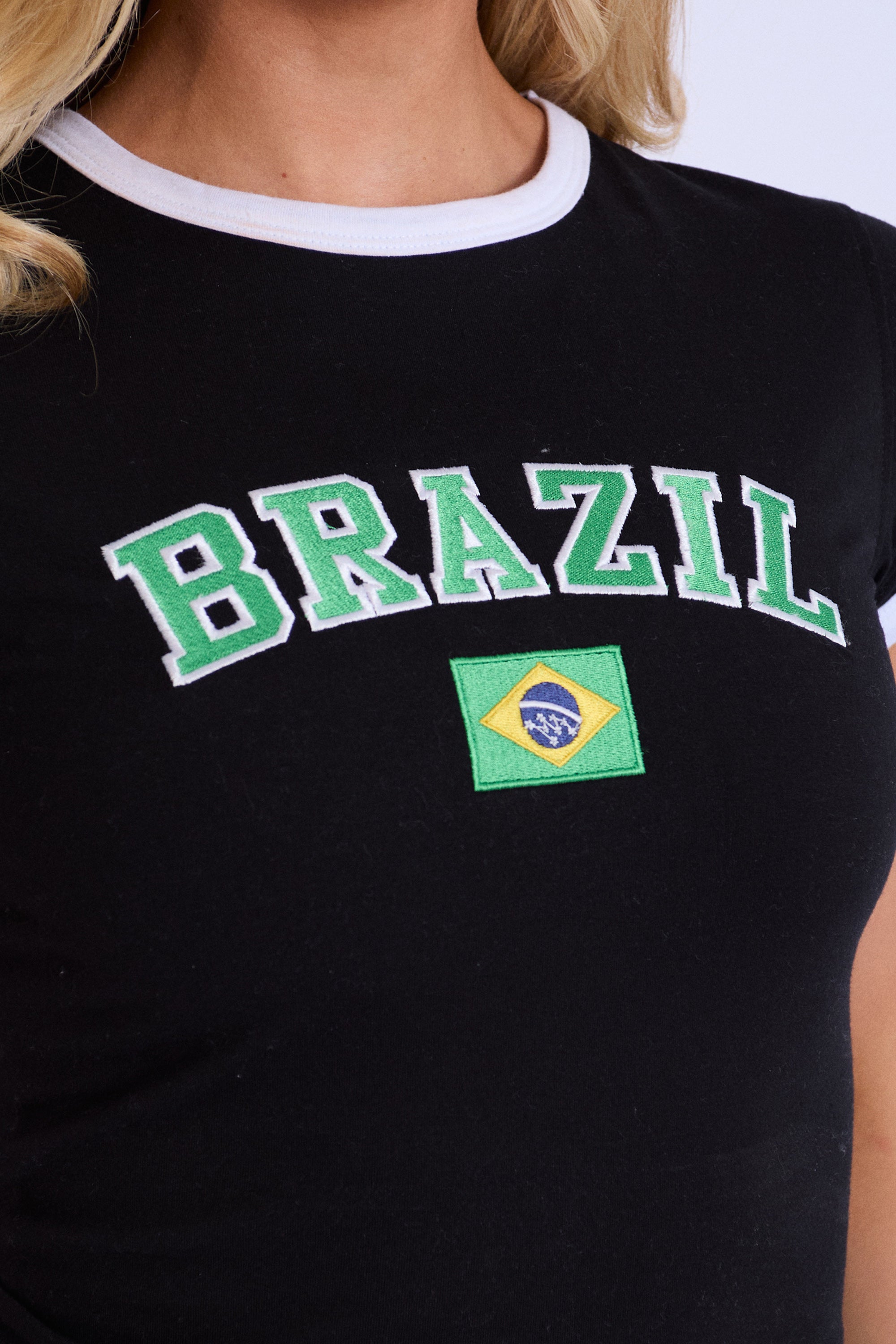 Kaiia Brazil Baby Tee Black