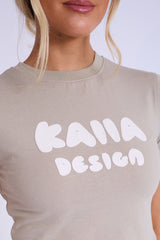 Kaiia Design Bubble Logo Baby Tee Stone