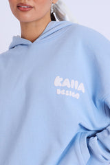 Kaiia Design Bubble Logo Oversized Hoodie Baby Blue