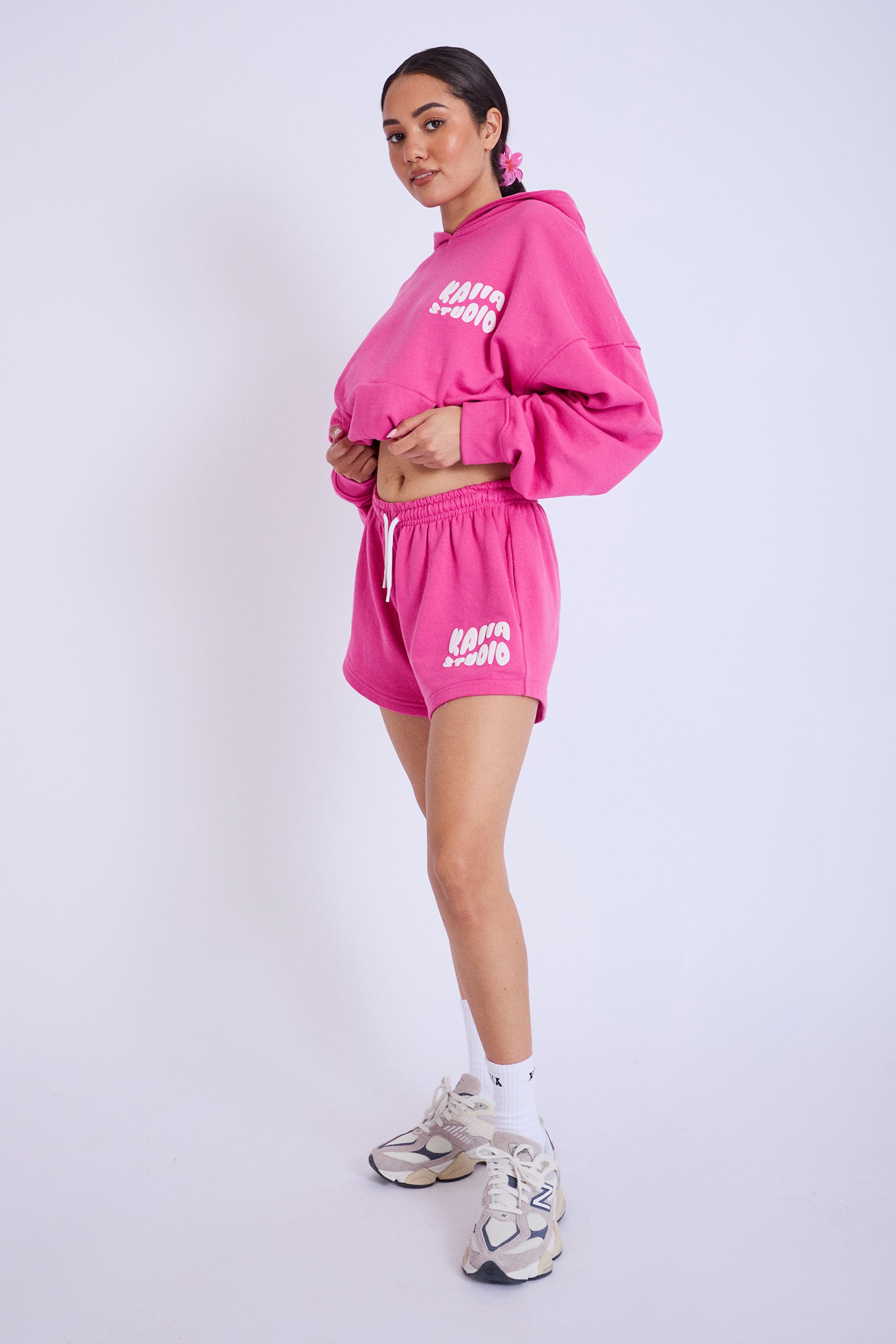 Kaiia Studio Bubble Logo Oversized Hoodie Pink