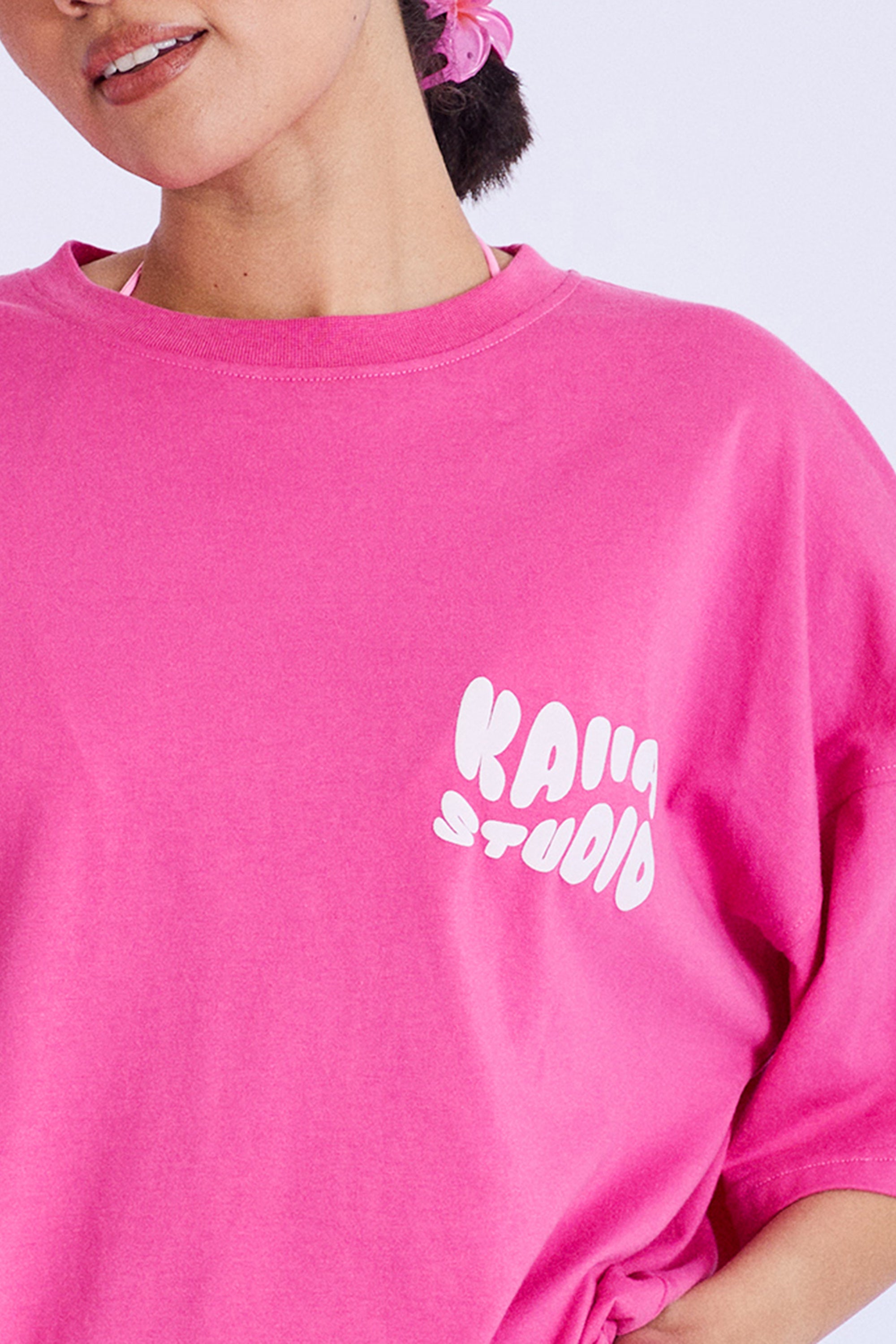 Kaiia Studio Bubble Logo Oversized T-shirt Pink