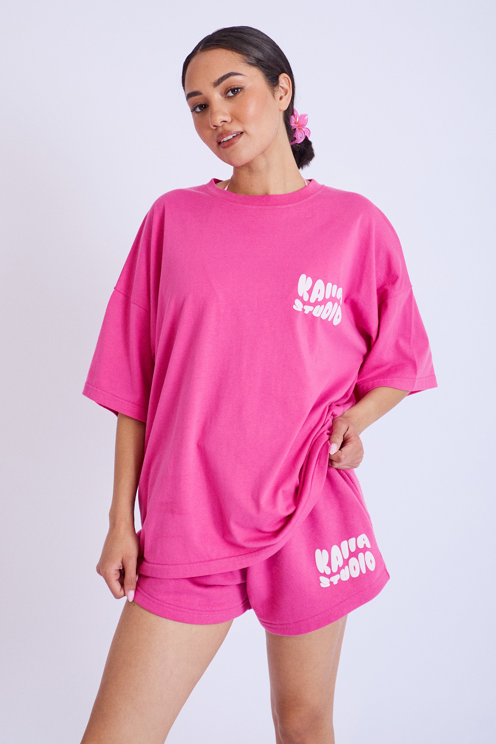 Kaiia Studio Bubble Logo Oversized T-shirt Pink