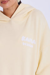 Kaiia Design Bubble Logo Oversized Hoodie Lemon