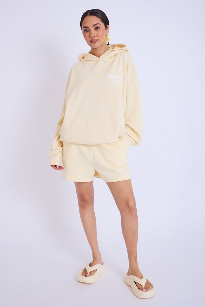 Kaiia Design Bubble Logo Oversized Hoodie Lemon