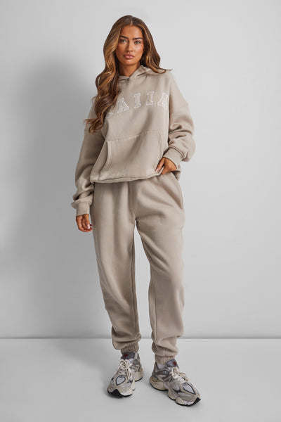 Plt Maternity Khaki Embroidered Wide Leg Sweatpants