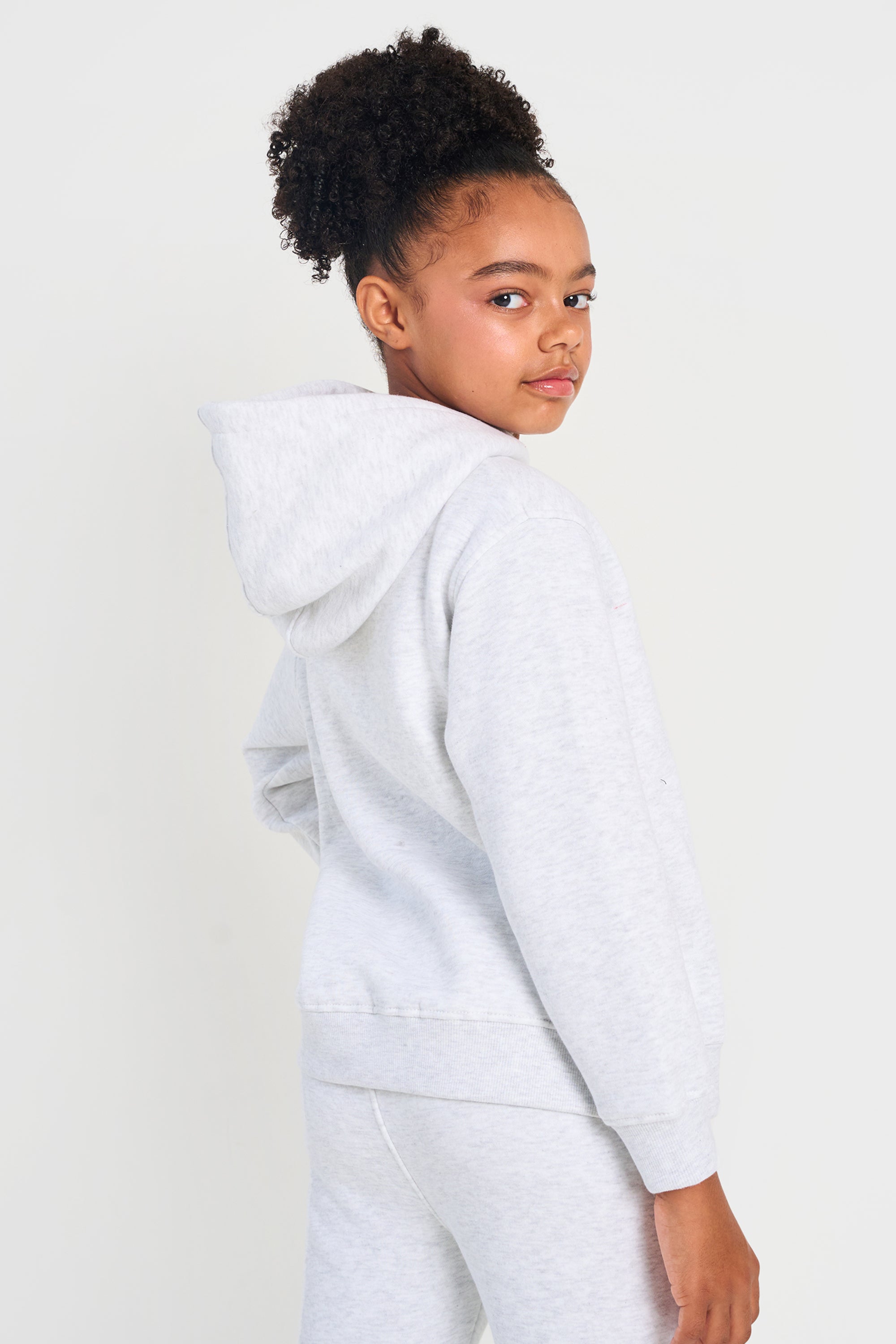 Kaiia Kids Hoodie Light Grey Marl & Navy