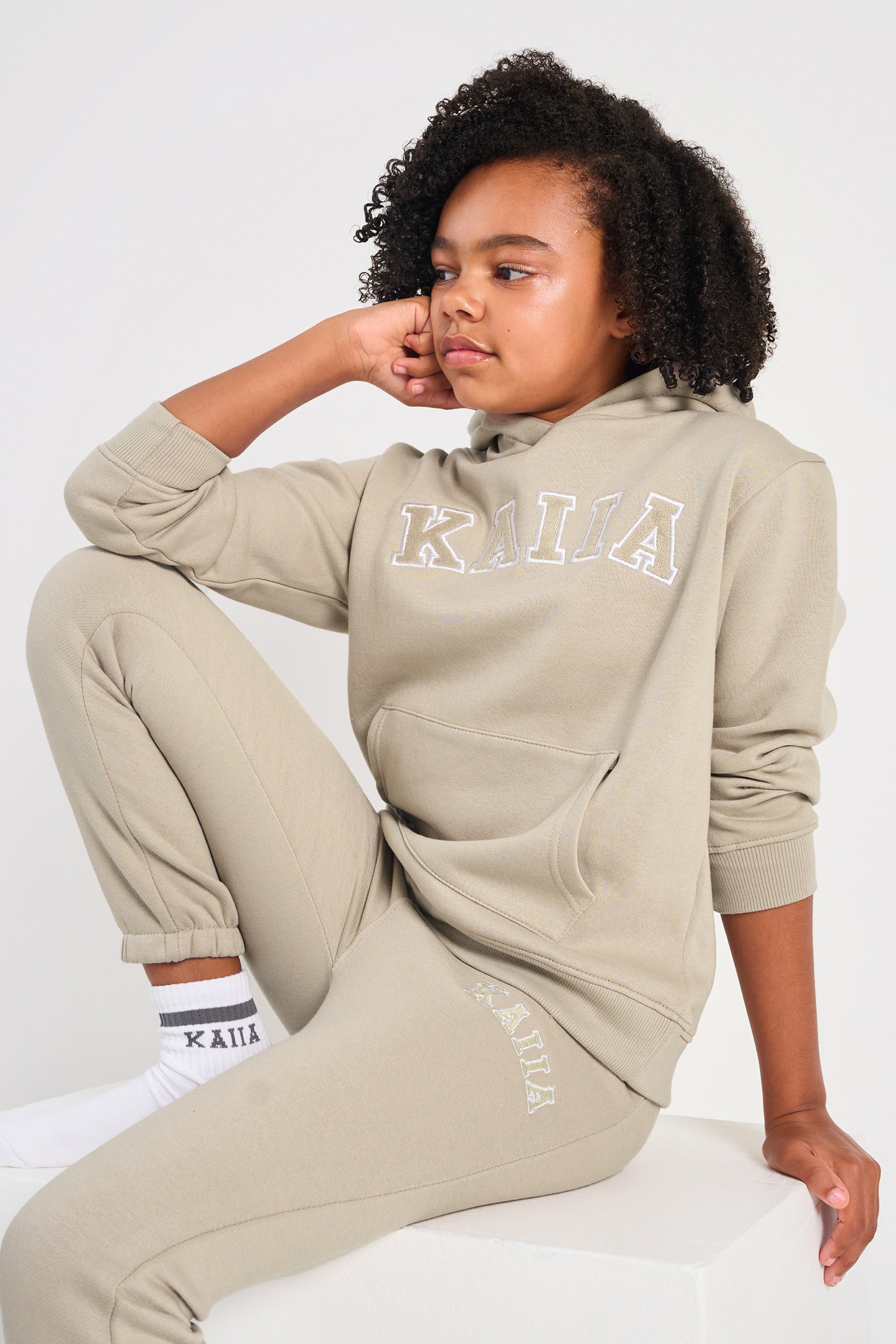 Kaiia Kids Hoodie Stone