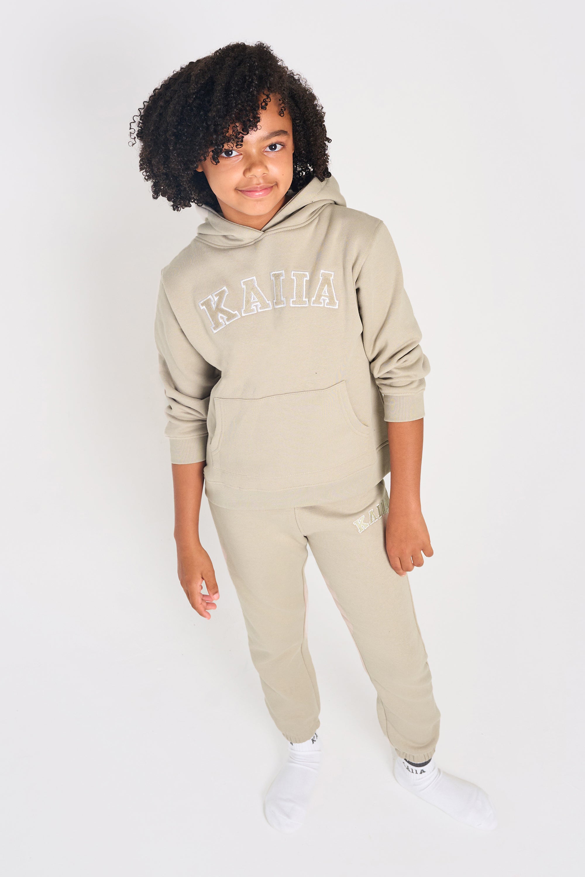 Kaiia Kids Hoodie Stone