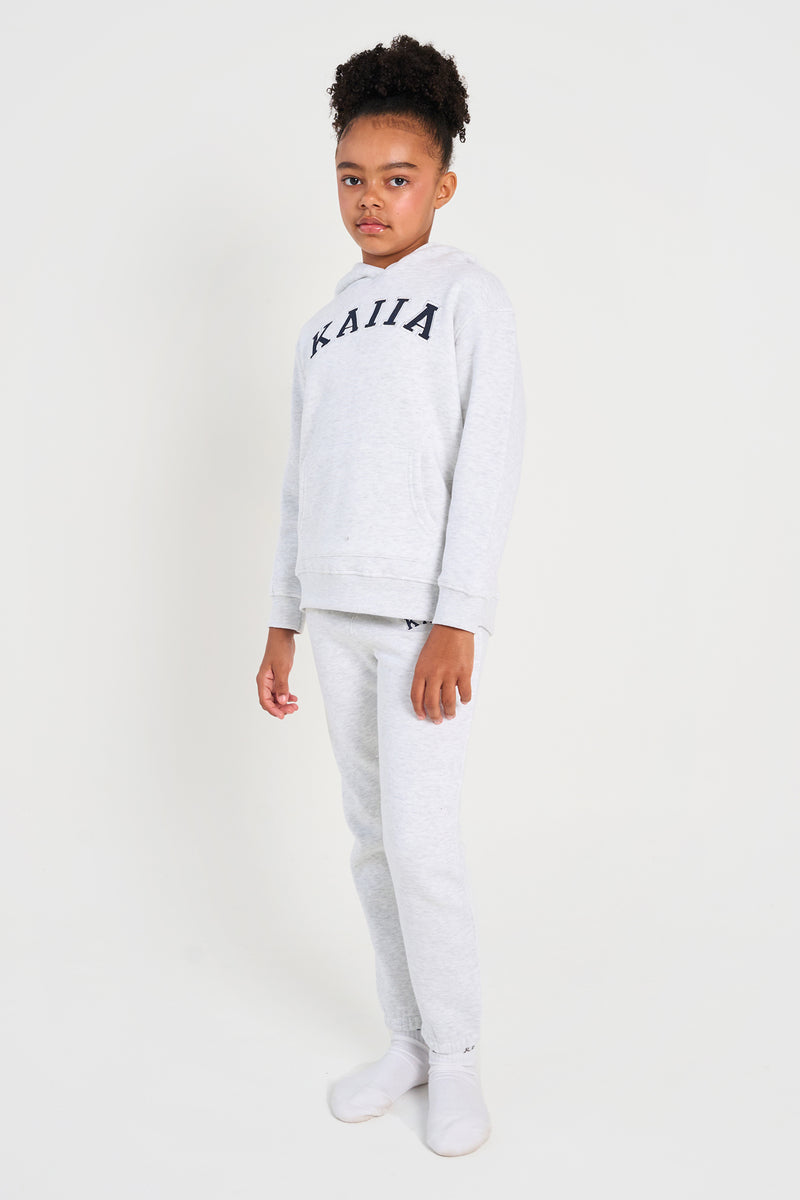 Kaiia Kids Cuffed Joggers Light Grey Marl & Navy