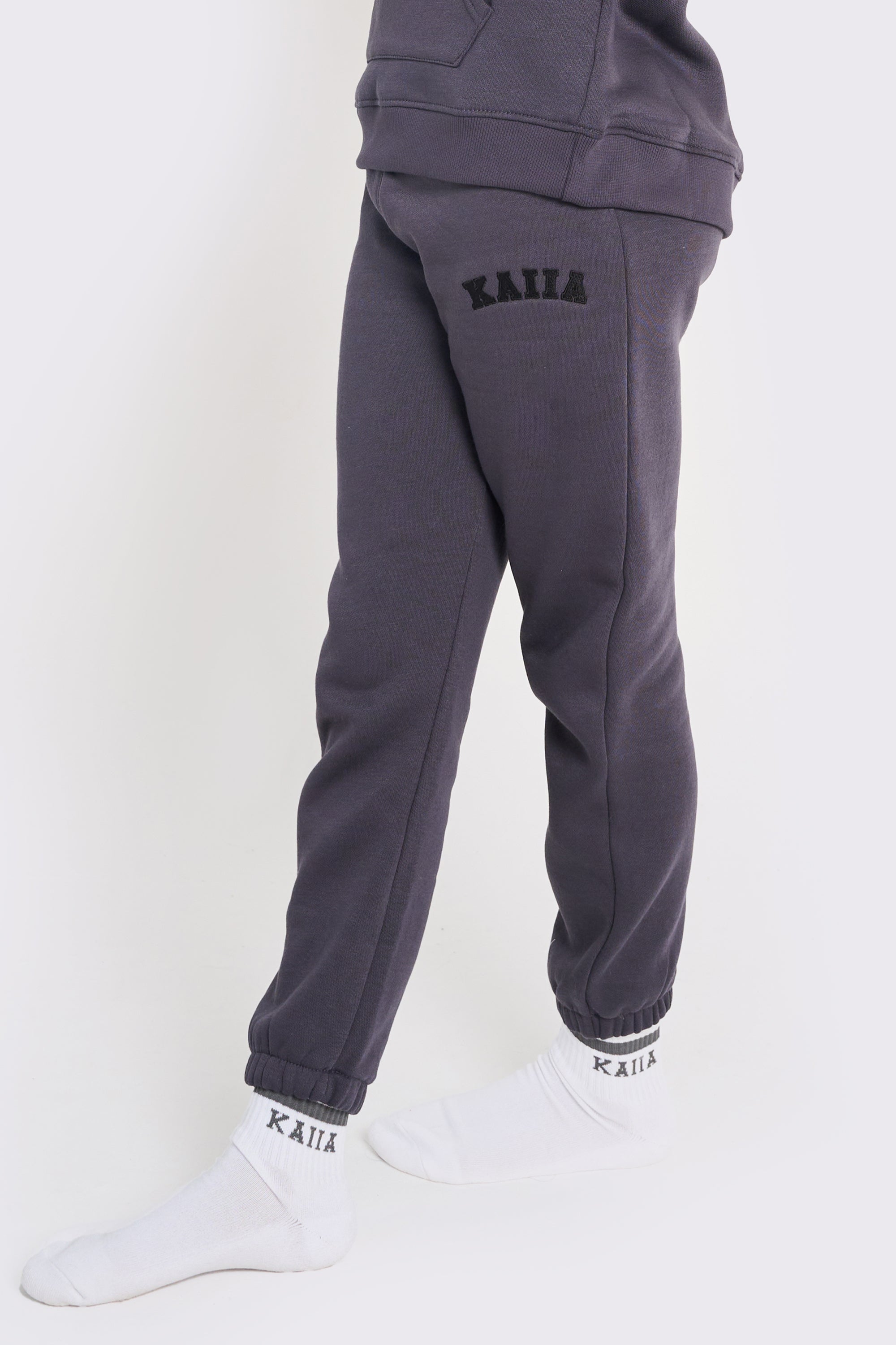 Kaiia Kids Cuffed Joggers Dark Grey