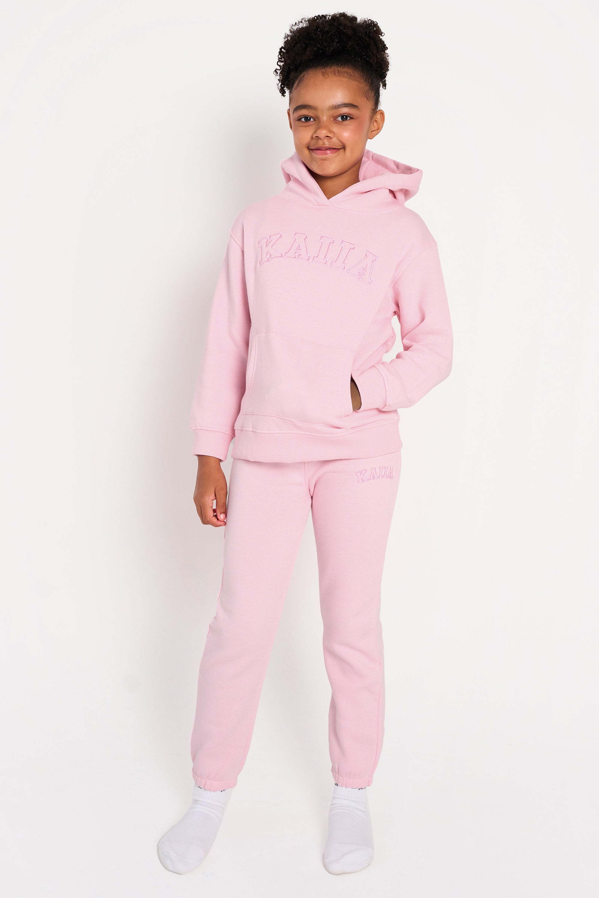 Kaiia Kids Cuffed Joggers Pink