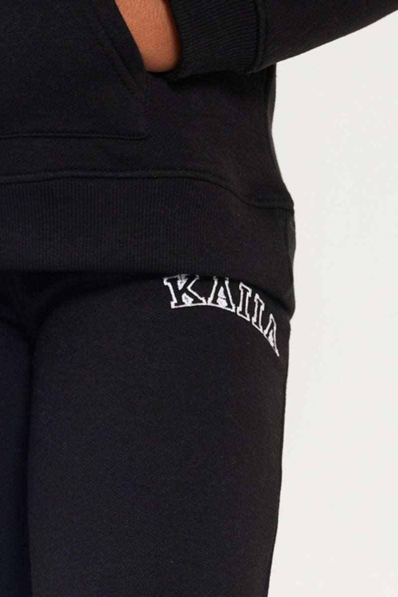 Kaiia Kids Cuffed Joggers Black & White