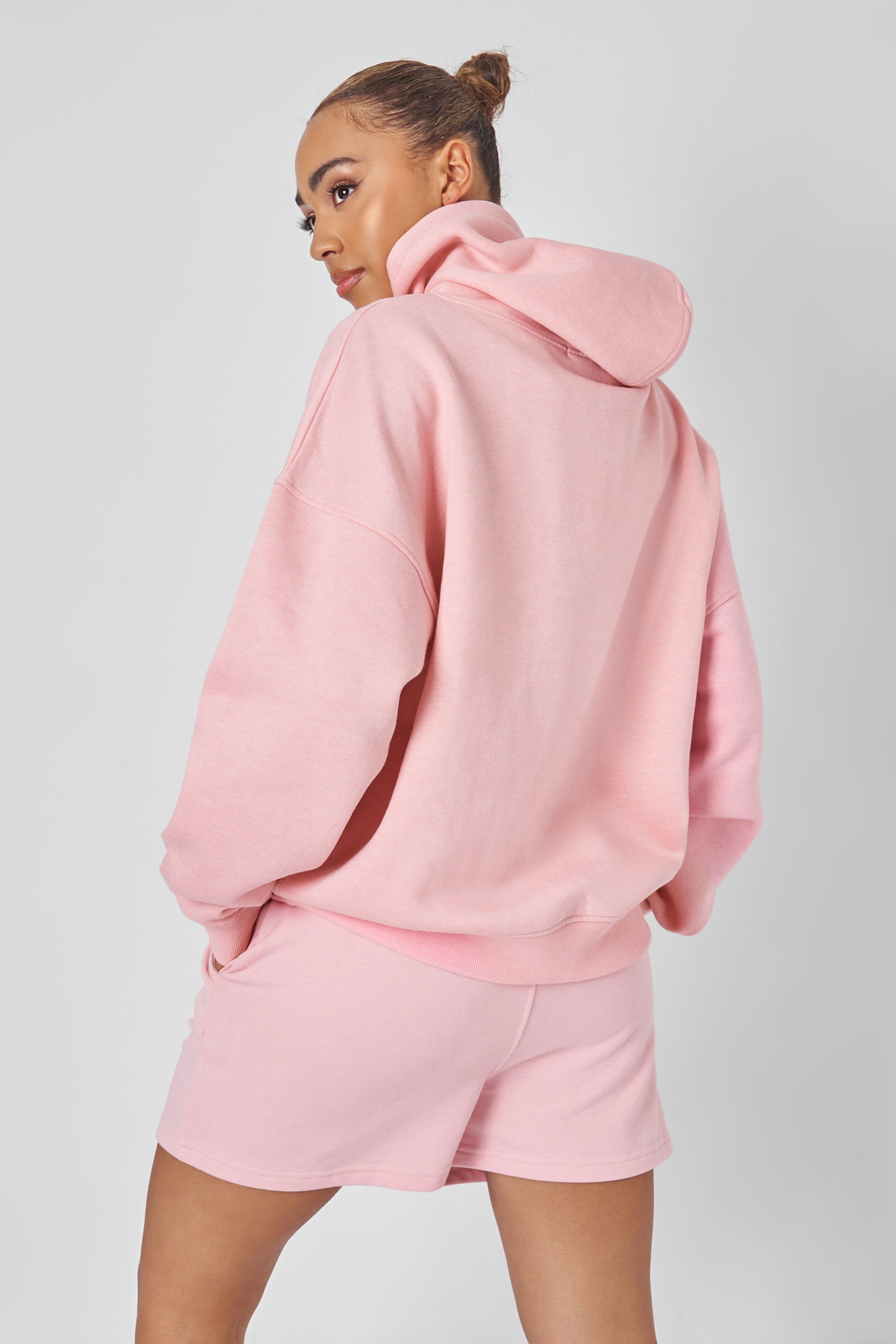 Kaiia Slogan Oversized Hoodie Pink