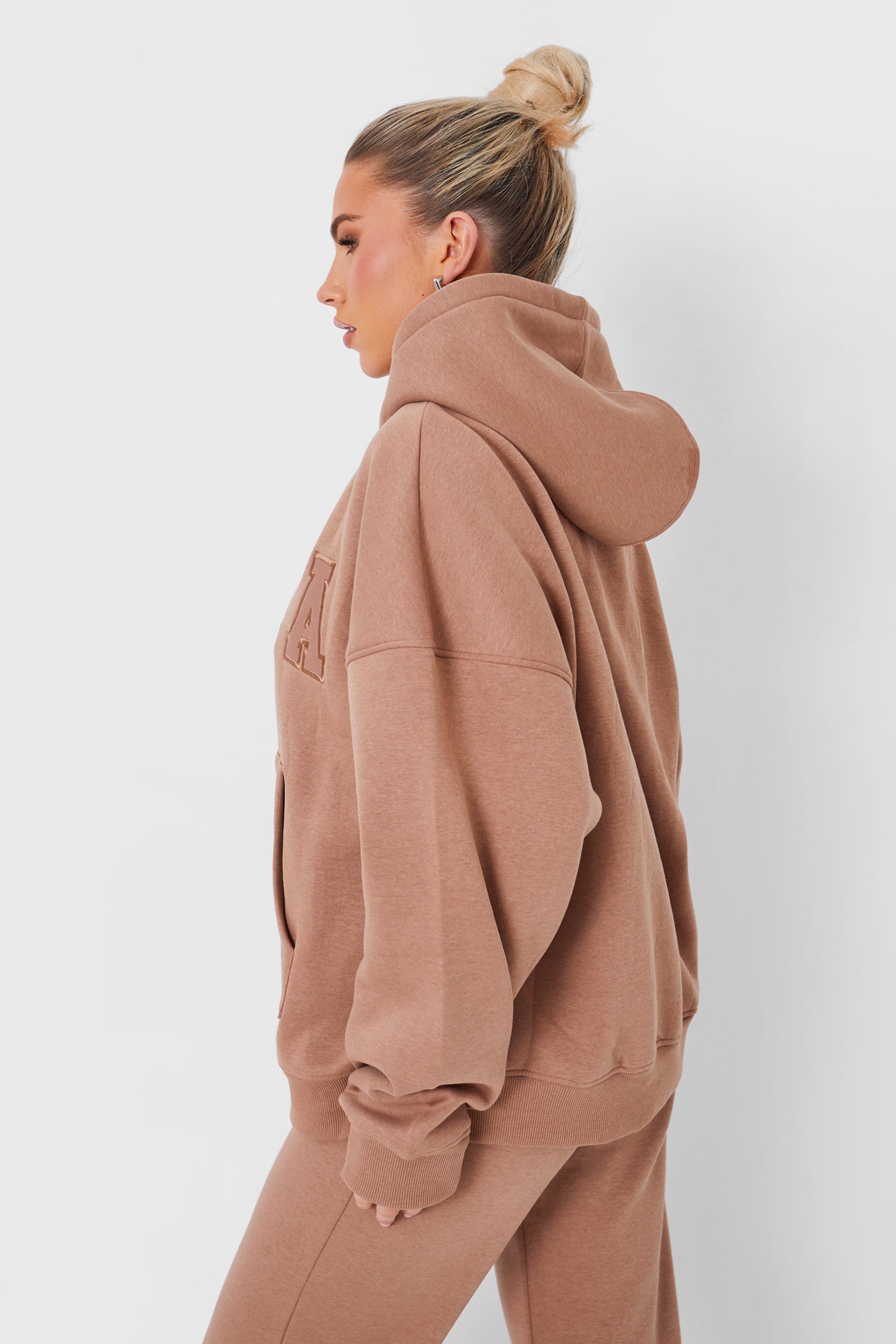 Kaiia Oversized Logo Hoodie in Caramel