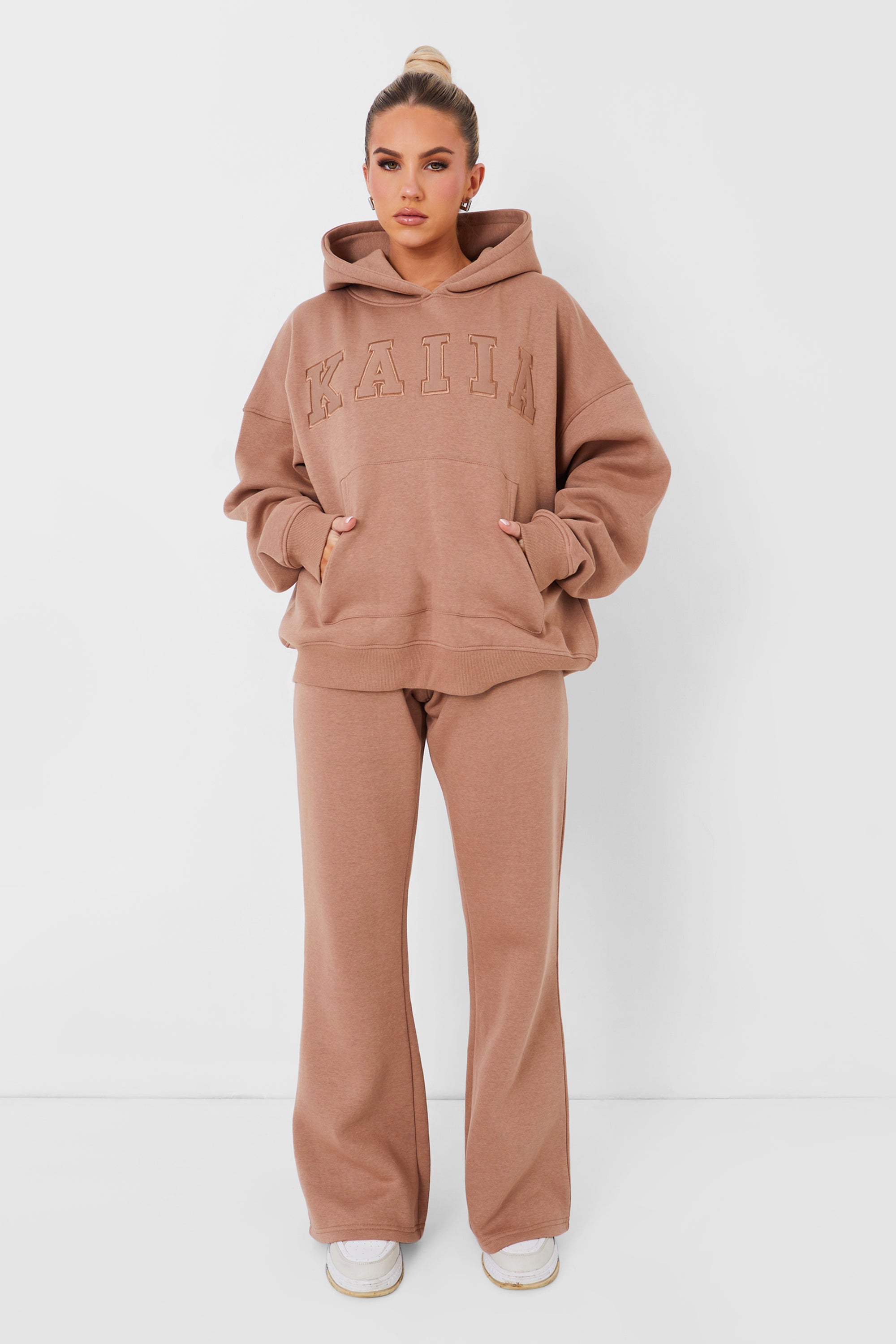 Kaiia Oversized Logo Hoodie in Caramel