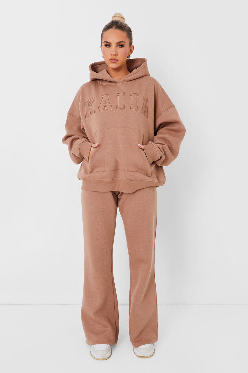 Kaiia Oversized Logo Hoodie in Caramel