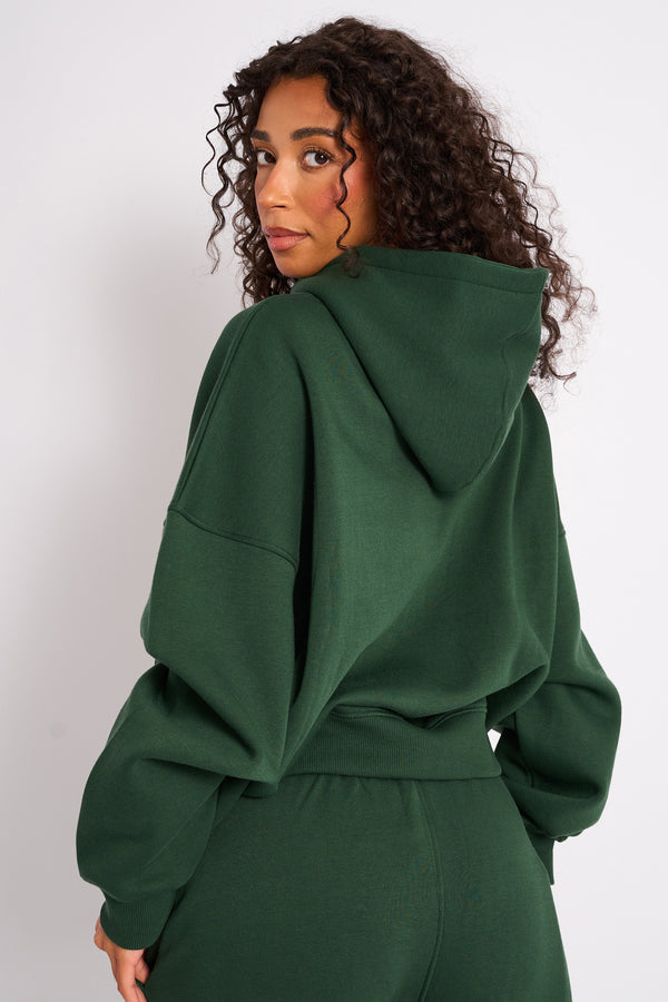 Kaiia Oversized Logo Hoodie Forest Green