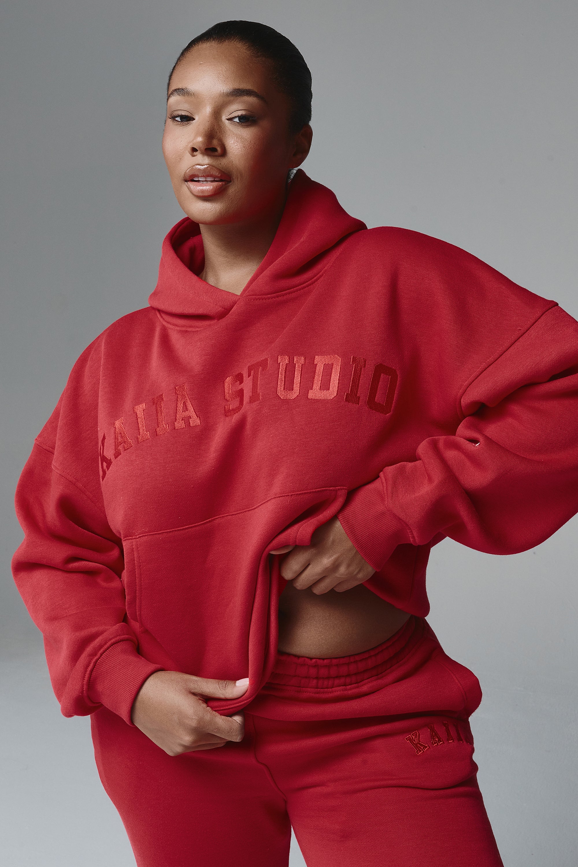 Kaiia Studio Oversized Hoodie Red