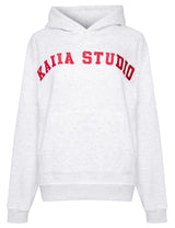 Kaiia Studio Oversized Hoodie Light Grey Marl & Red