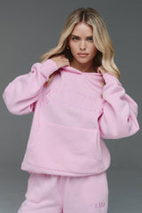 Kaiia Slogan Oversized Hoodie Baby Pink