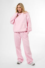 Kaiia Slogan Oversized Hoodie Baby Pink