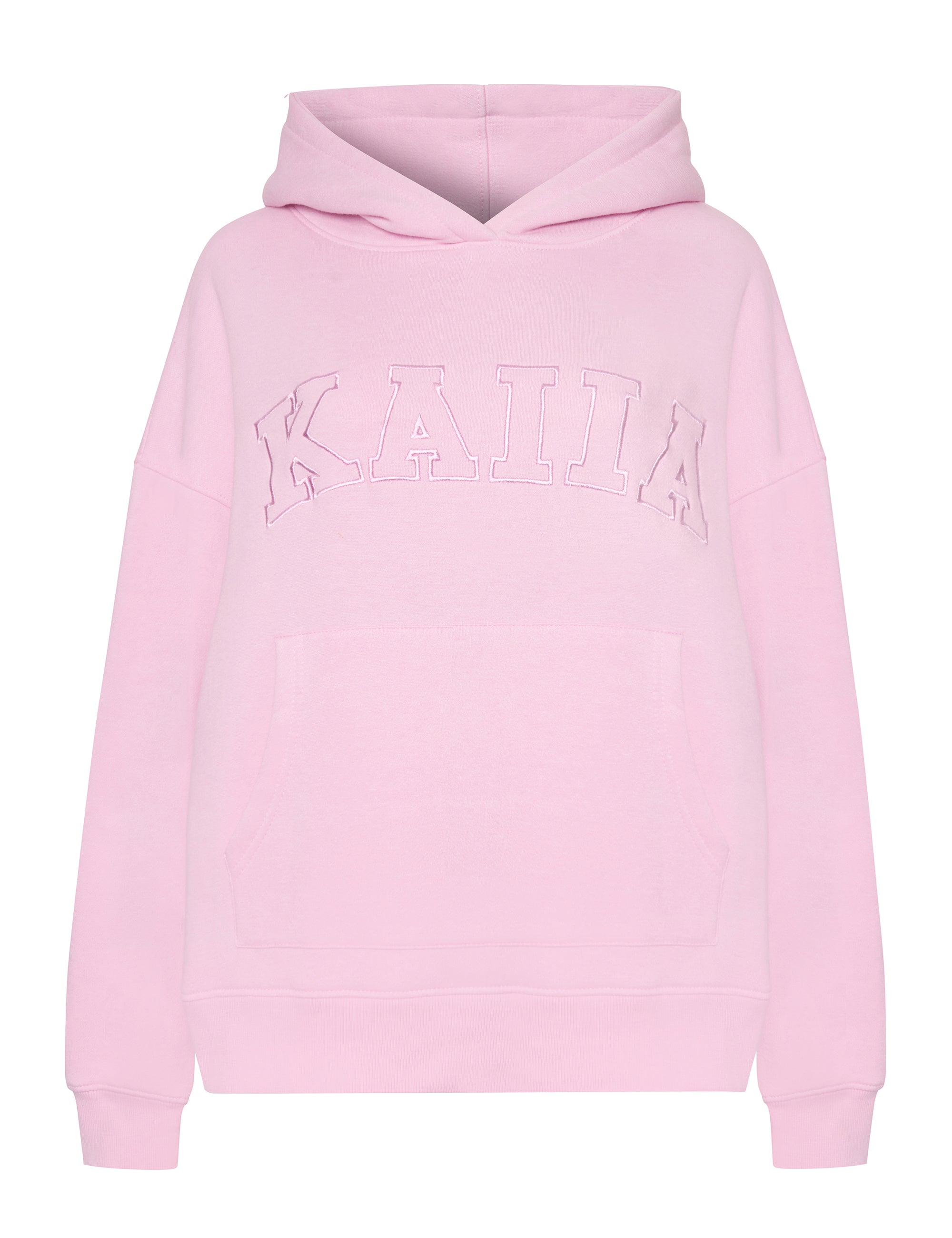 Kaiia Slogan Oversized Hoodie Baby Pink