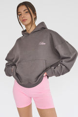 Kaiia The Label Oversized Hoodie Dark Grey with Pink