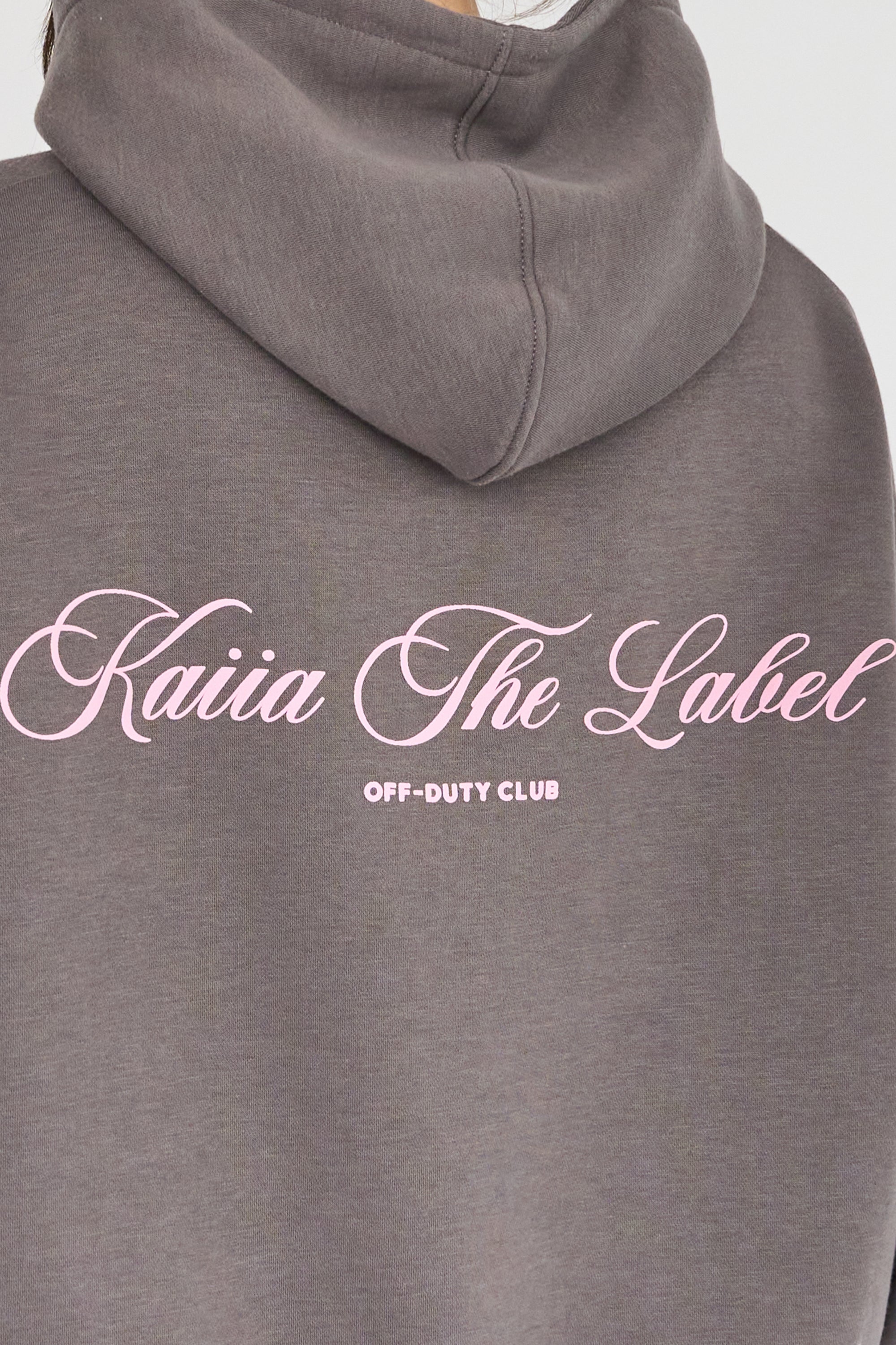 Kaiia The Label Oversized Hoodie Dark Grey with Pink