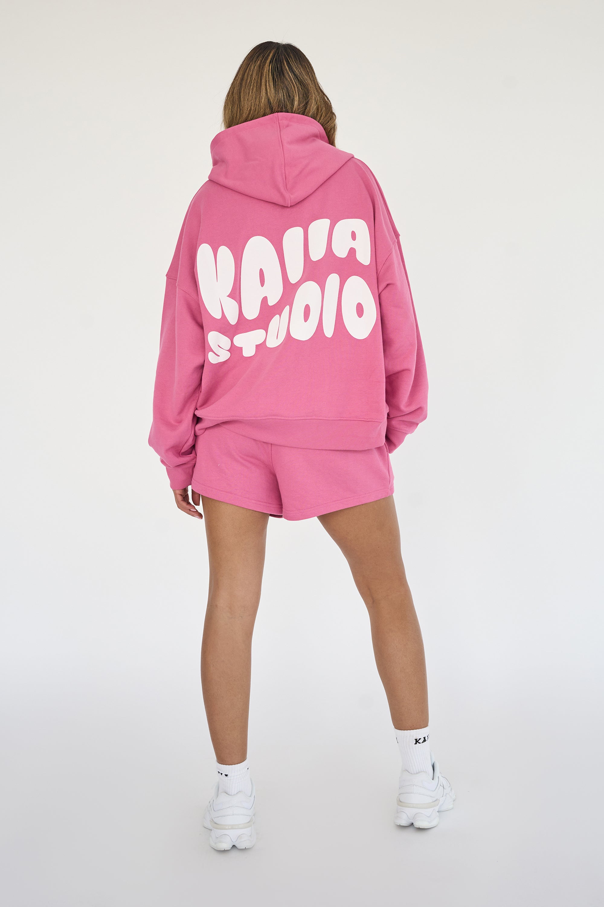 Kaiia Studio Bubble Logo Oversized Hoodie Pink