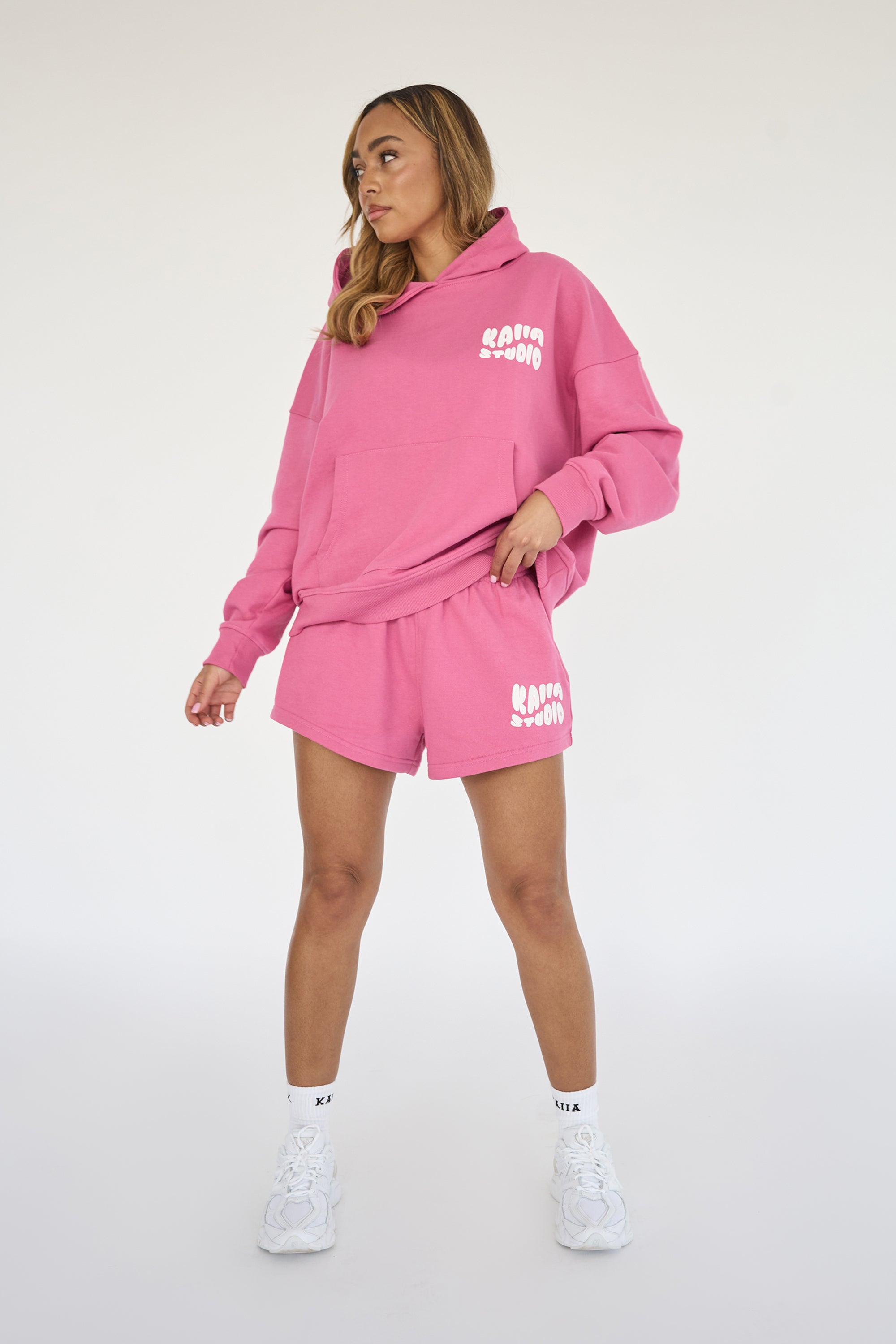 Kaiia Studio Bubble Logo Oversized Hoodie Pink