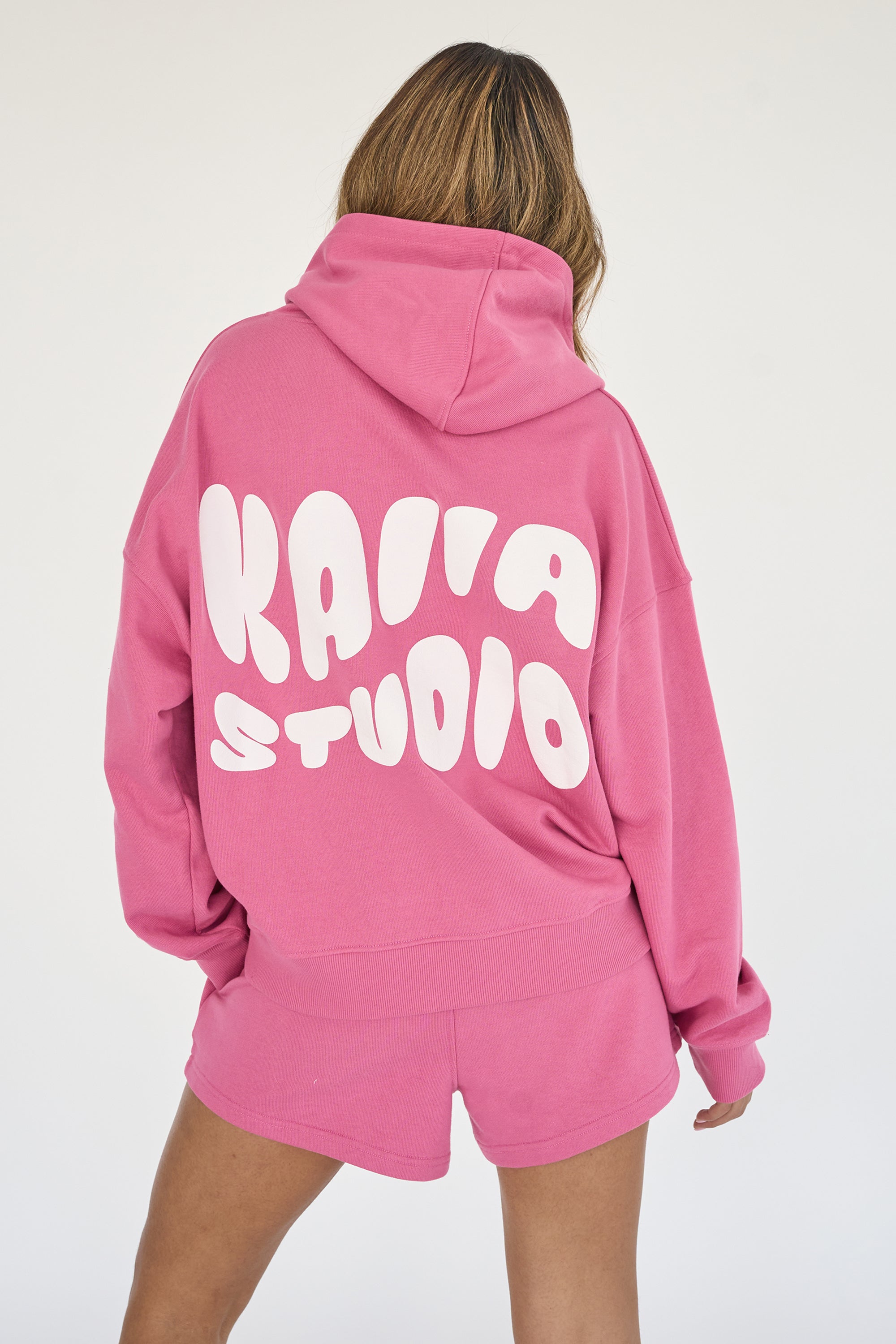 Kaiia Studio Bubble Logo Oversized Hoodie Pink