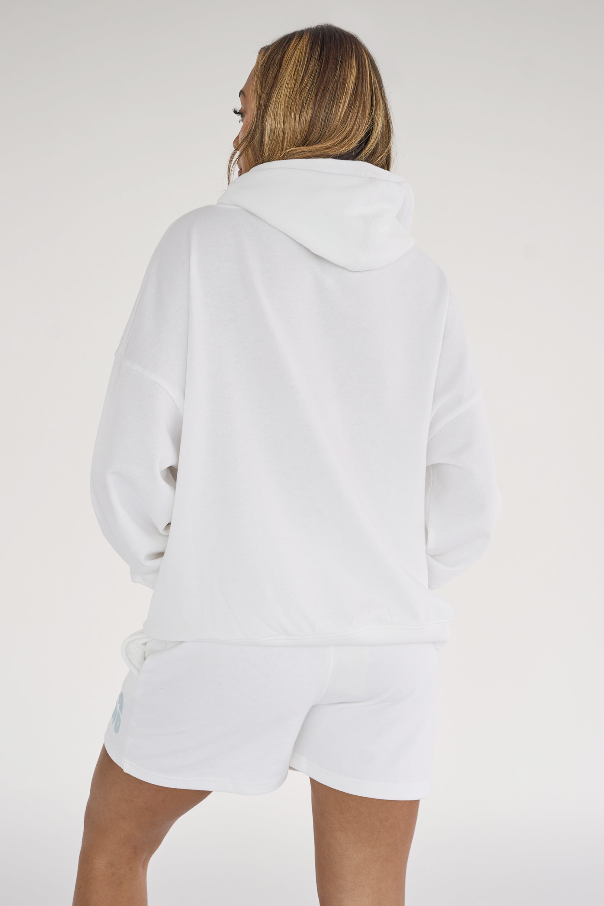 Kaiia Studio Bubble Logo Oversized Hoodie White & Blue