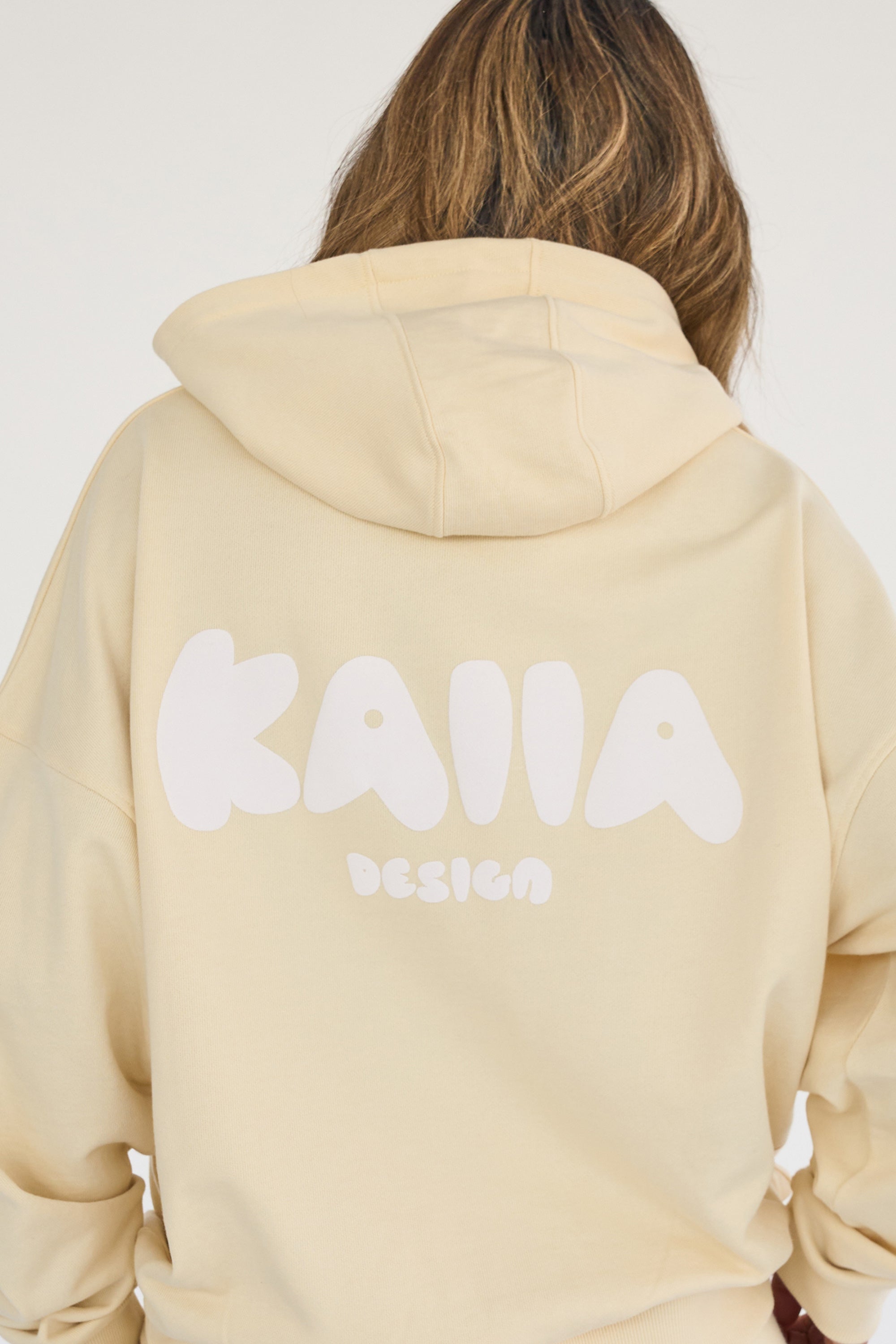 Kaiia Design Bubble Logo Oversized Hoodie Lemon