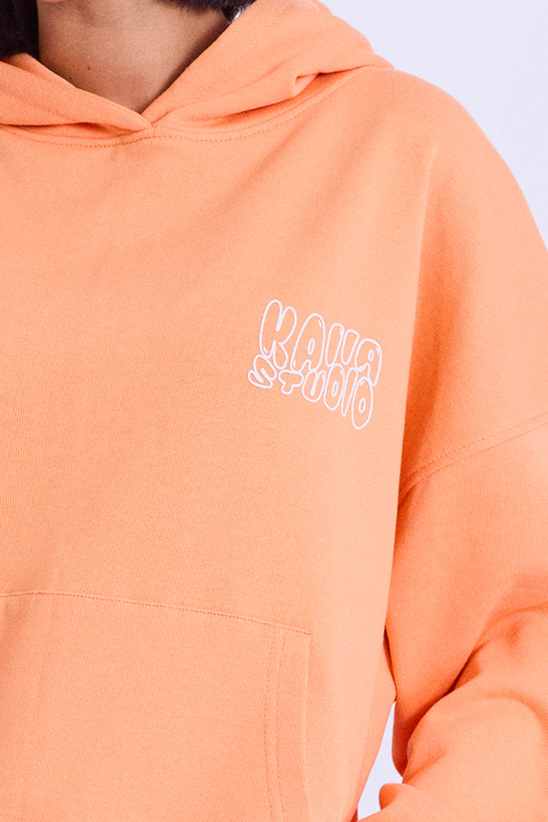 Kaiia Studio Bubble Logo Oversized Hoodie Light Orange