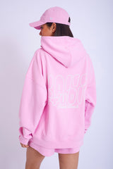 Kaiia Studio Bubble Logo Oversized Hoodie Baby Pink