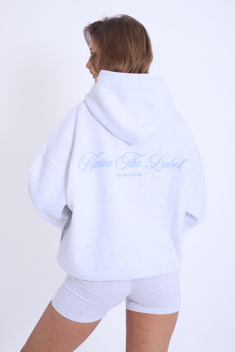 Kaiia The Label Oversized Hoodie Grey Marl & Blue