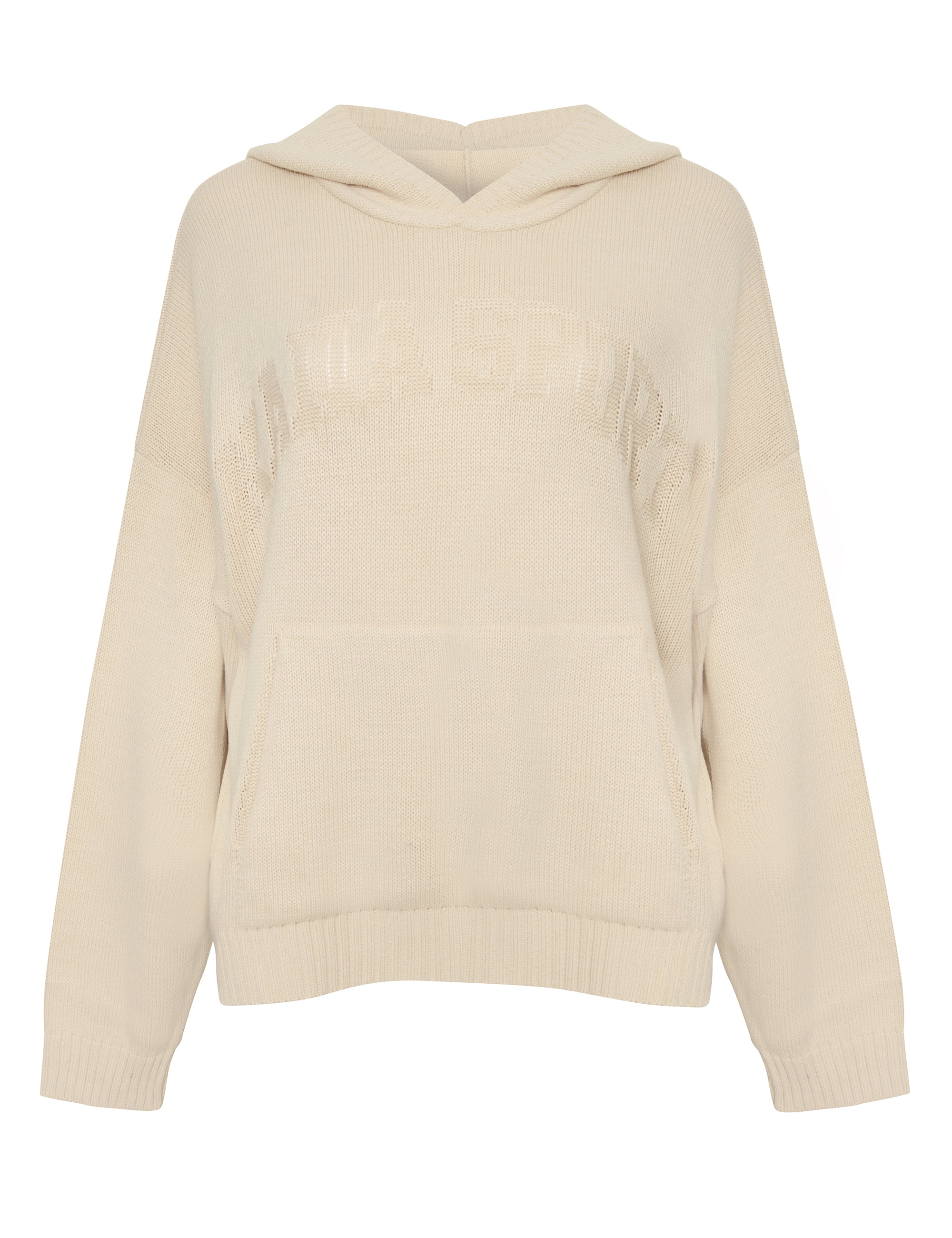 Kaiia Sport Knitted Hoodie Stone