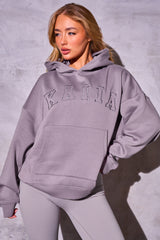 Kaiia Slogan Logo Oversized Hoodie Mauve