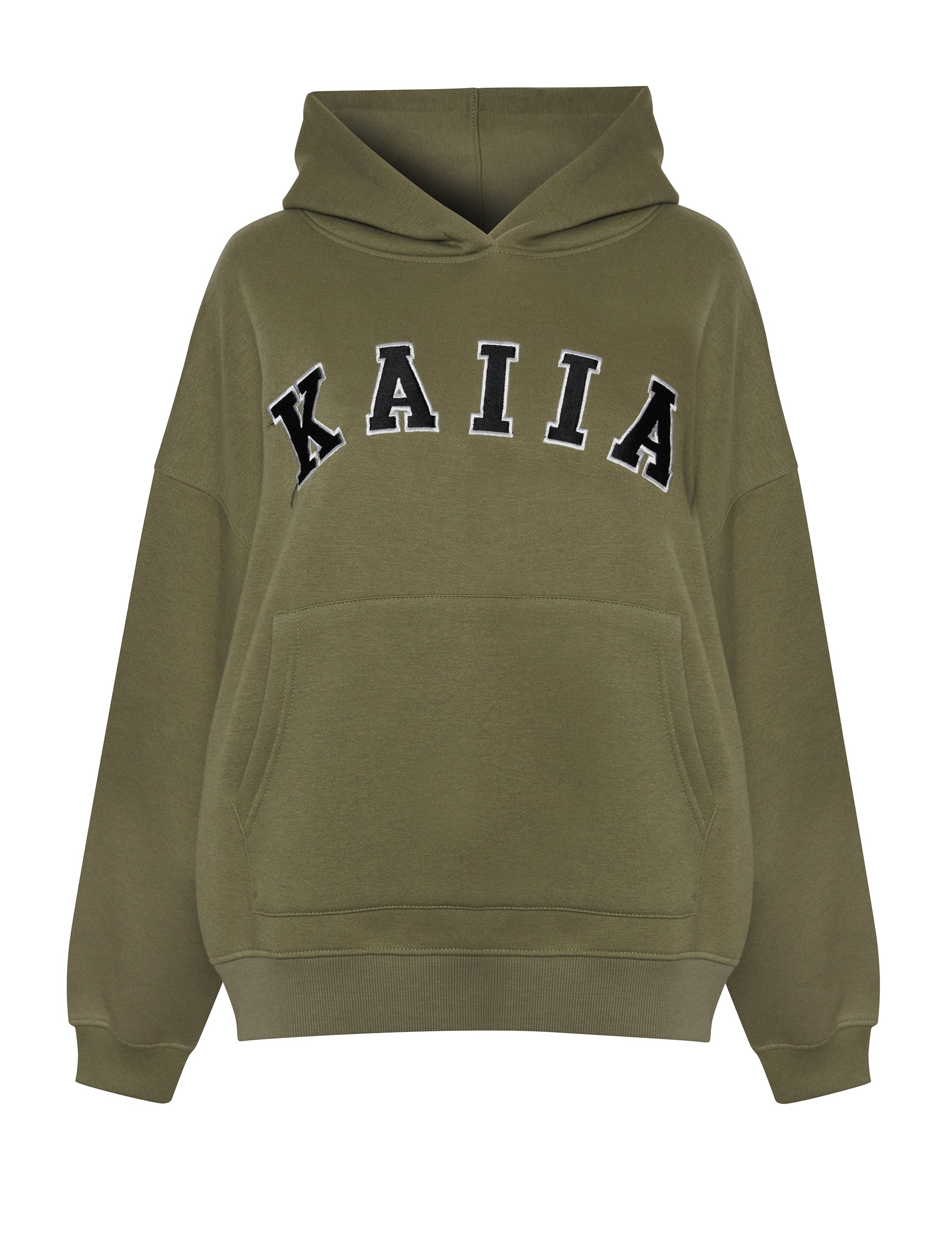 Kaiia Studio Logo Oversized Hoodie Khaki