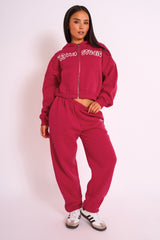 Kaiia Studio Bubble Logo Zip Through Hoodie Red